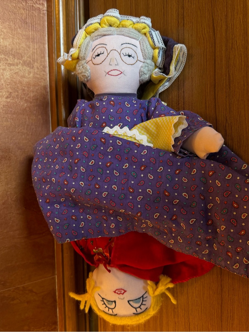 Vintage Topsy Turvy Little Red Riding Hood Wolf Grandma Flip Reverse Story Doll